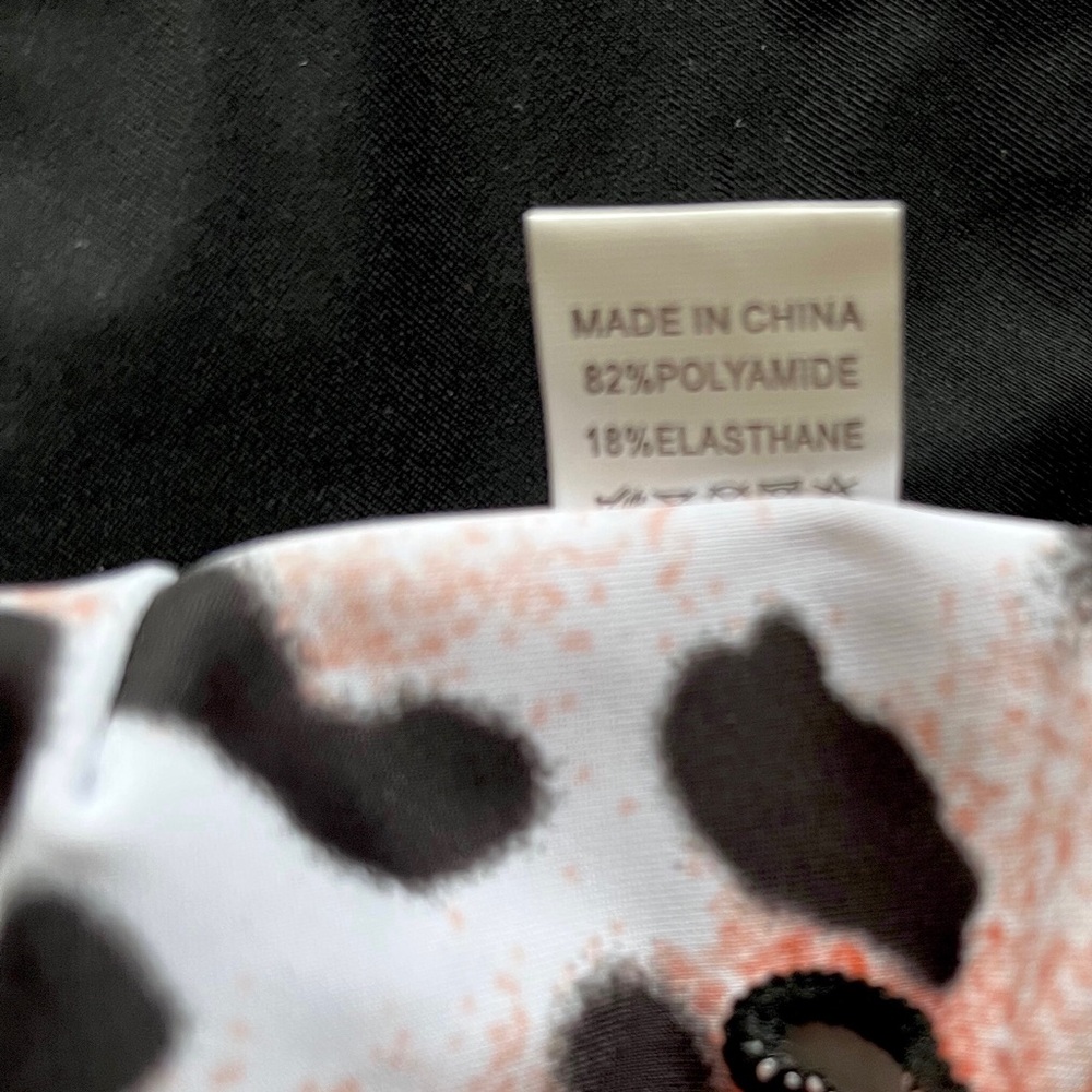 NWOT Black Leopard Print One Shoulder Bikini Size Medium - Picture 6 of 6
